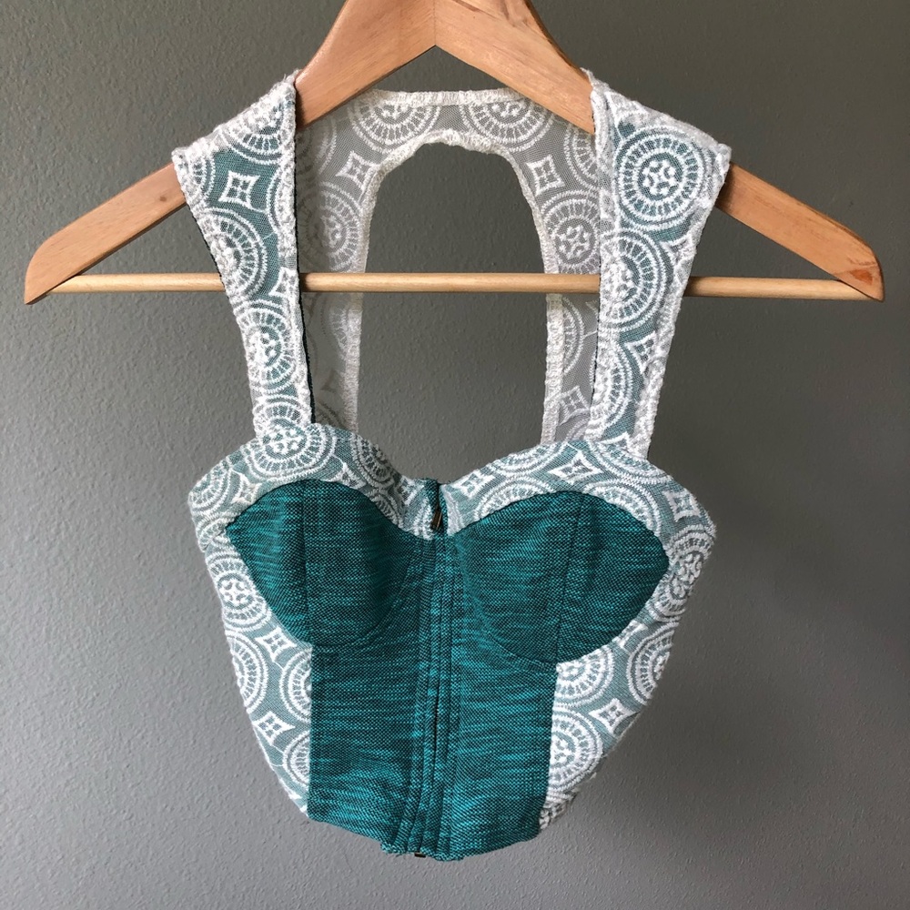UO Pins and Needles Bustier Style Cropped Top